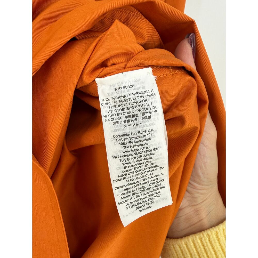 Tory Burch Artist Dress Tuscan Orange Size 4 NWT Cotton POplin $428 - Picture 7 of 13
